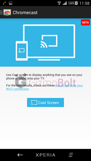 Xperia Z2 Chromecast app