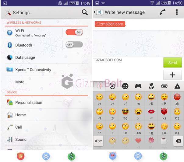 Download Xperia Christmas Theme reload