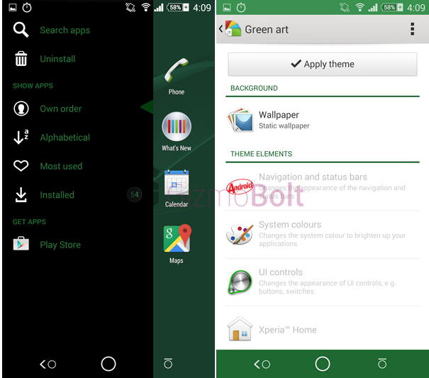 Download Xperia Green Art Theme