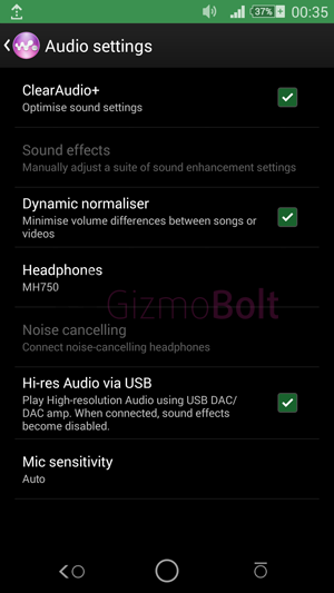 Sony BSP10 speaker Audio Settings