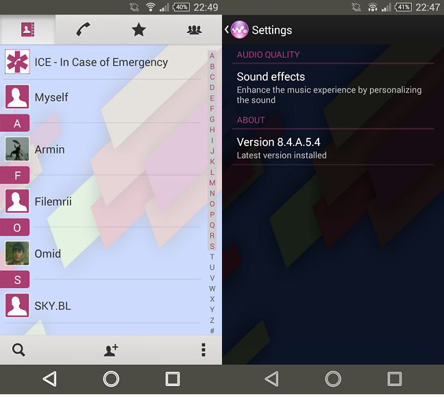 Xperia Android 5.0 Purple Theme