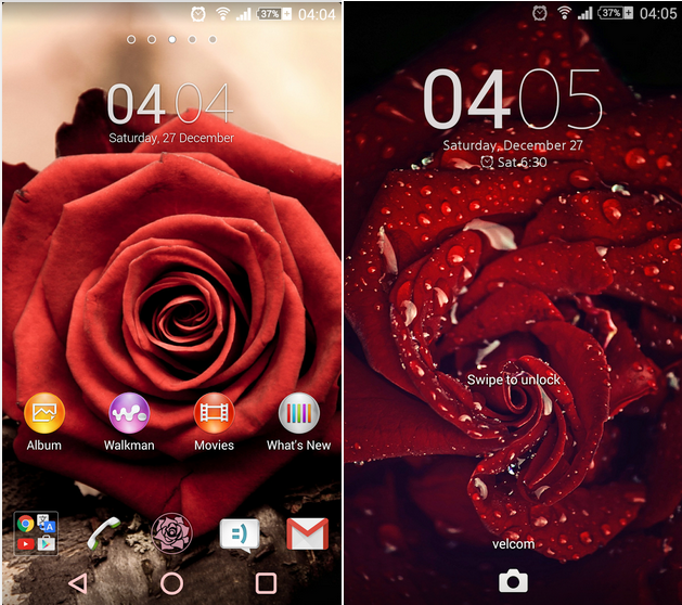 Xperia Rose theme