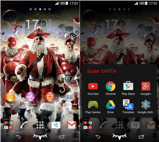 Xperia Super Santa theme