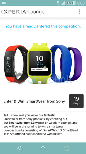 Sony is giving Away SmartWatch 3 free