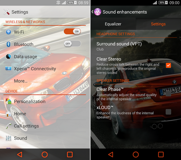 Xperia BMW Auto Orange Theme apk