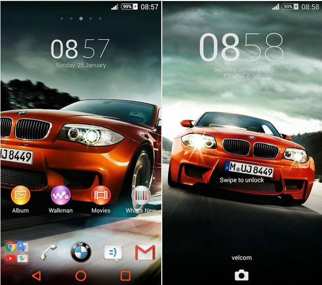 Xperia BMW Auto Orange Theme