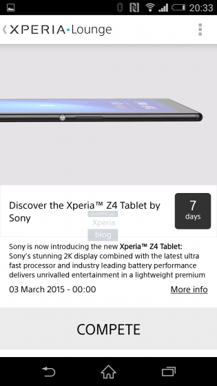 Xperia Z4 Tablet with 2K screen Leak