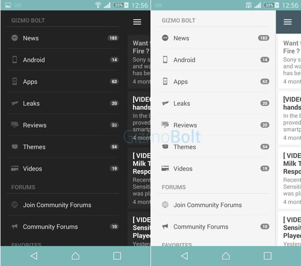 GizmoBolt Android App - Material Design UI