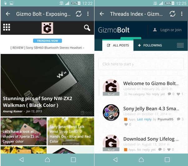 GizmoBolt Android App In app browser