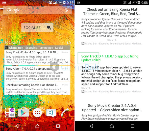 Download Sony Socialife News app