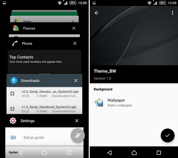 Download Xperia Lollipop Black & White Theme