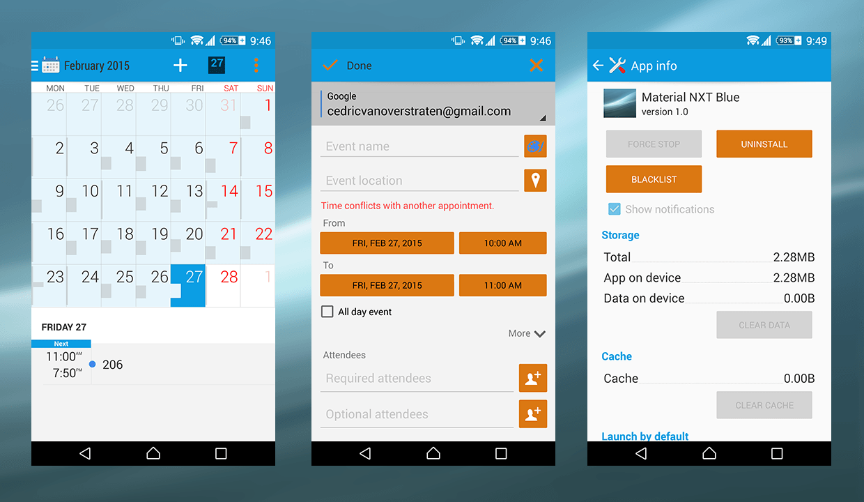 Unofficial Xperia Material NXT Blue Theme