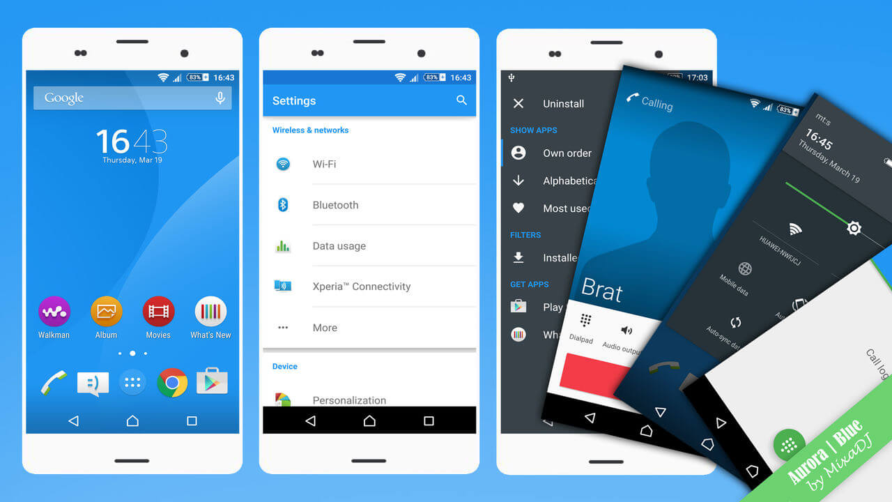 Xperia Aurora Blue Theme
