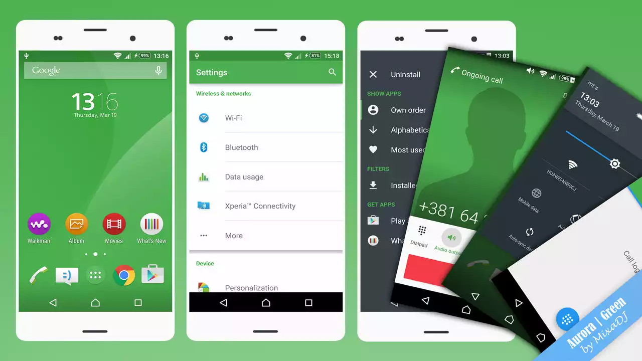Xperia Aurora Green Theme