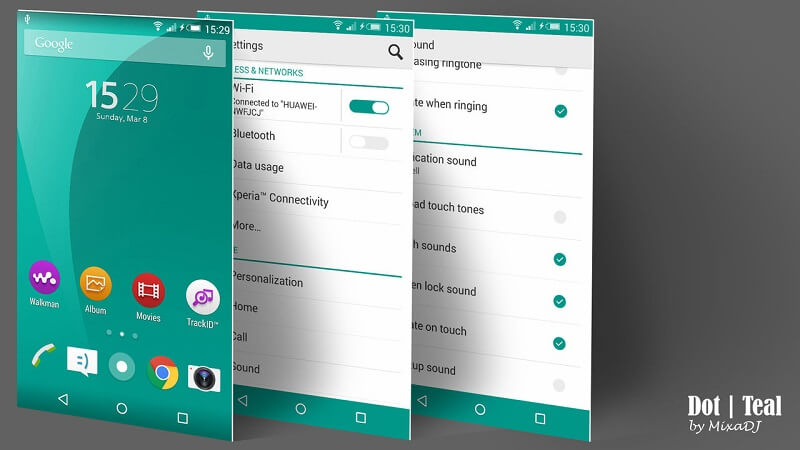 Xperia Dot Theme - Teal