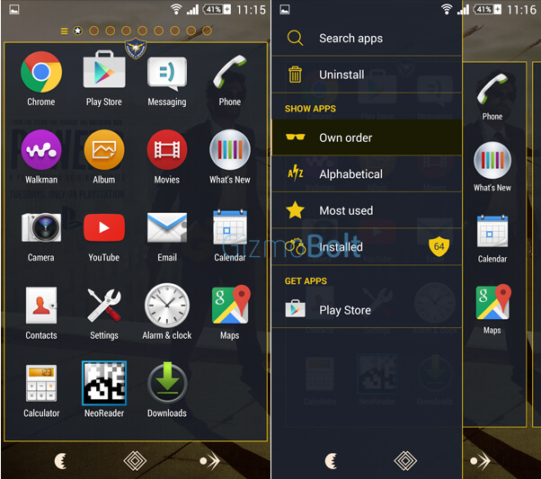 Xperia Powers theme UI