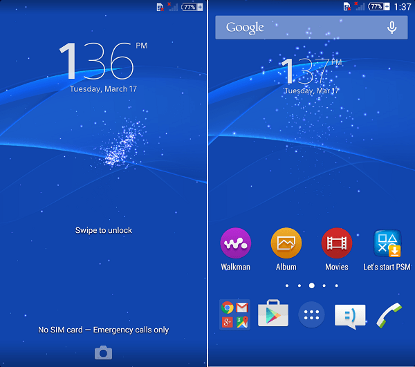 Install Xperia Z3 Lollipop Live Wallpaper With New Lock Screen Effect