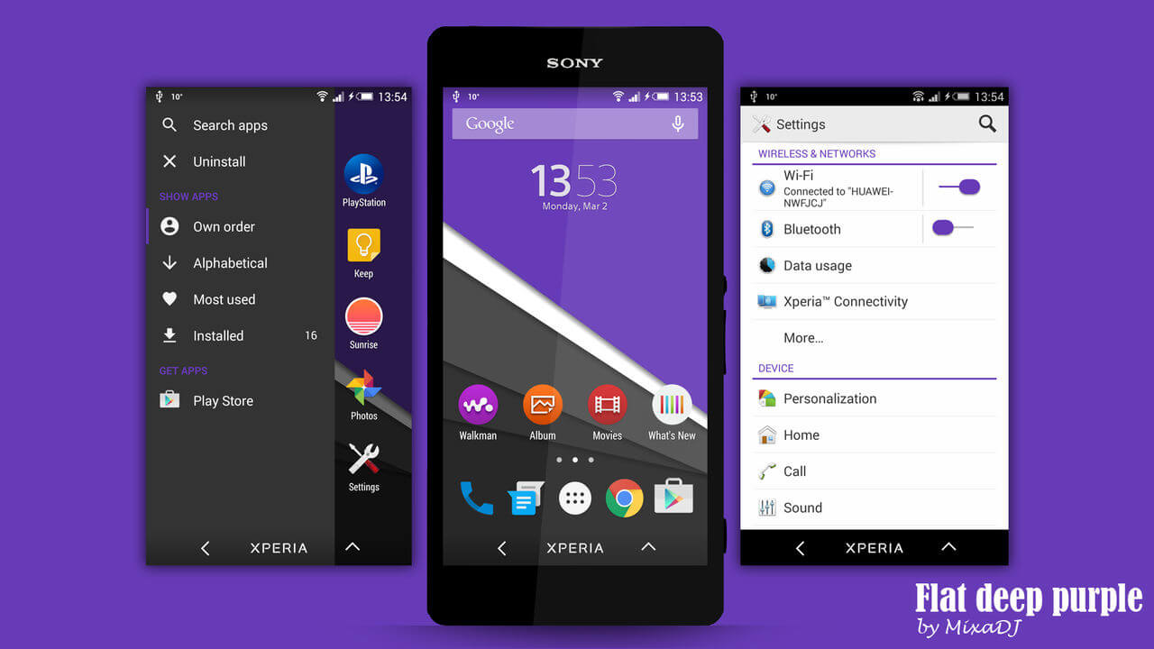 Xperia Flat Theme - Purple