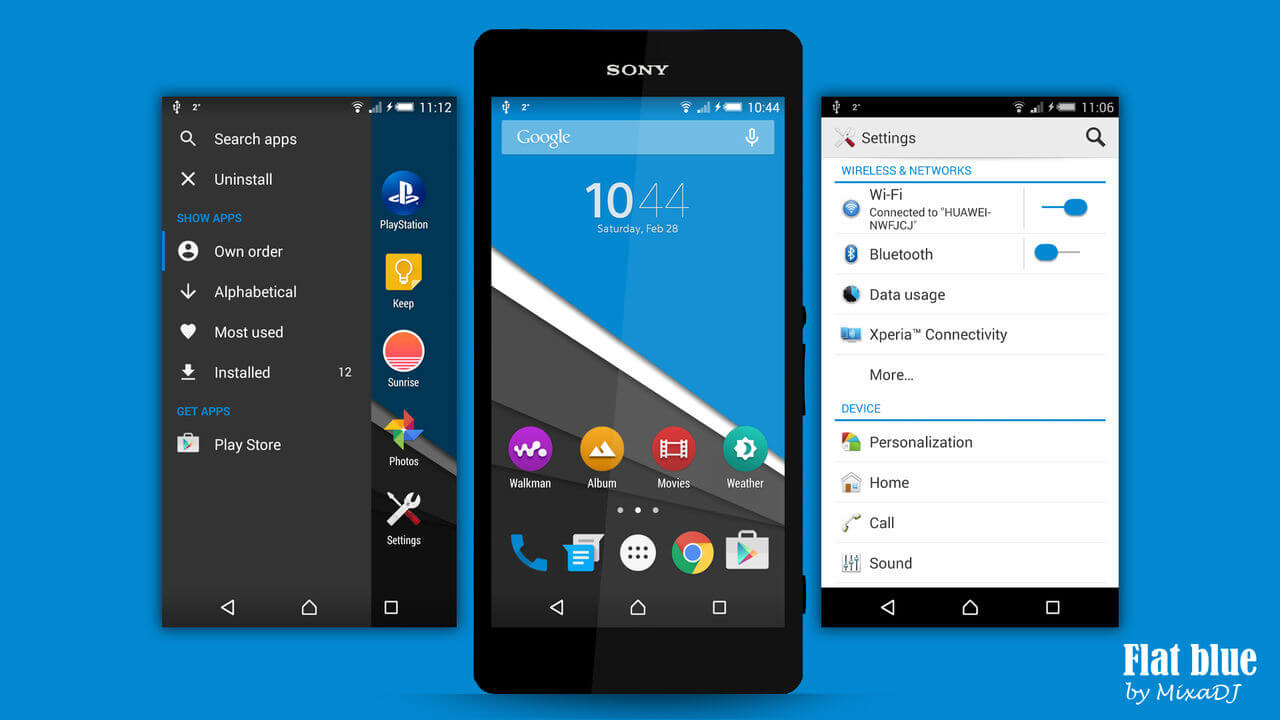 Xperia Flat Theme - Blue