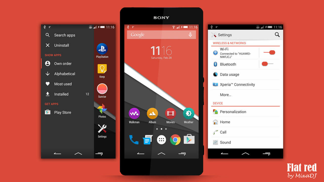 Xperia Flat Theme - Red