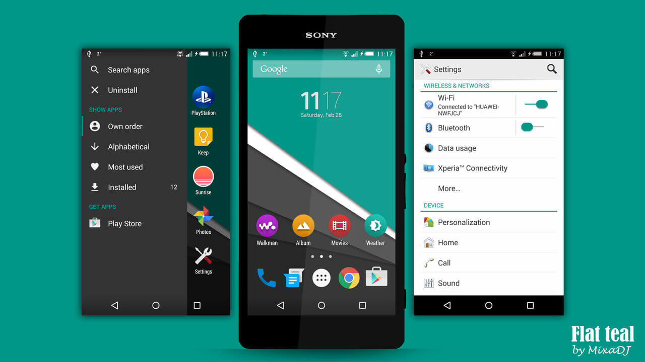 Xperia Flat Theme - Teal