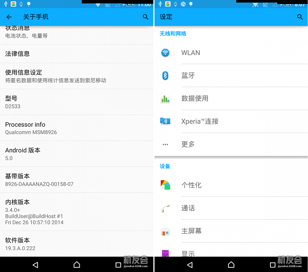 Xperia C3 running Android 5.0 Lollipop
