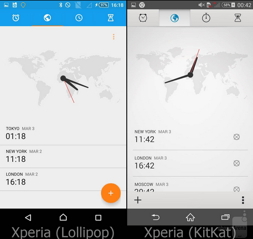 Xperia Lollipop Alarm Clock UI