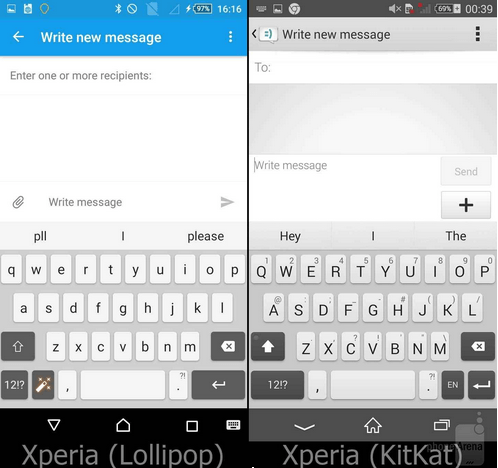Xperia Lollipop Message UI
