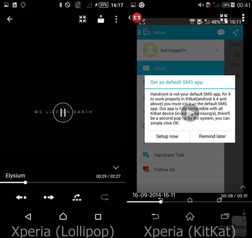 Xperia Lollipop Movies app UI