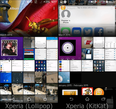 Xperia Lollipop Album App UI