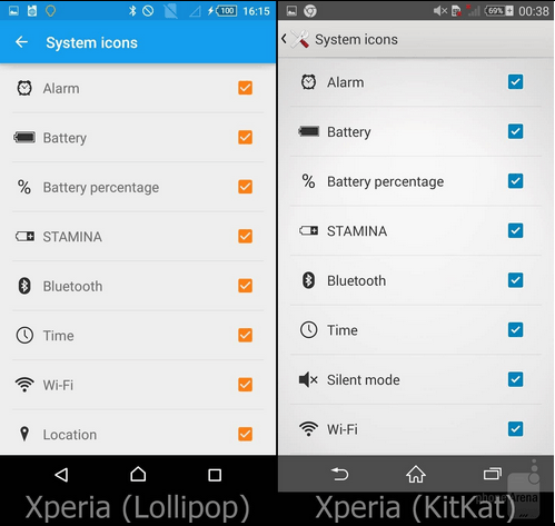 Xperia Lollipop Quick Settings menu