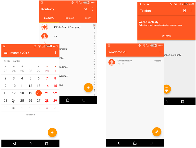 Orange Material Design Xperia Themes