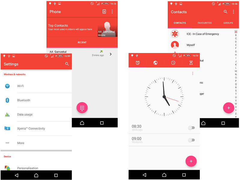 Red Material Design Xperia Themes