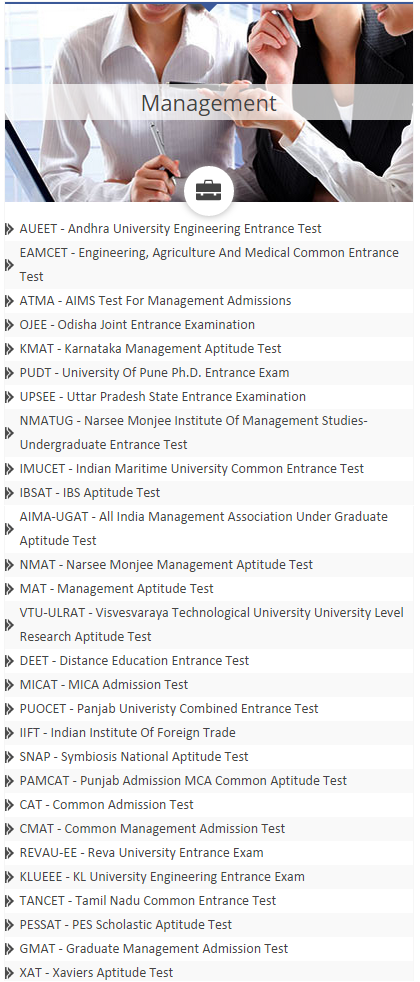 CollegeDunia MBA Exams search