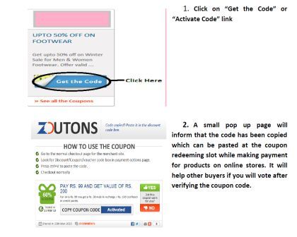 How to use the coupon displayed on Zoutons