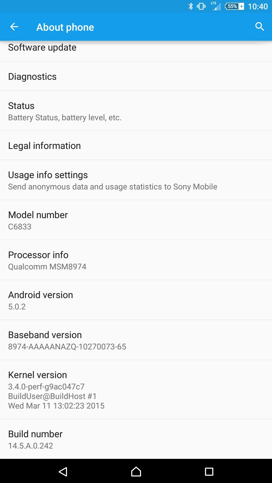 Xperia Z Ultra 14.5.A.0.242 Lollipop update