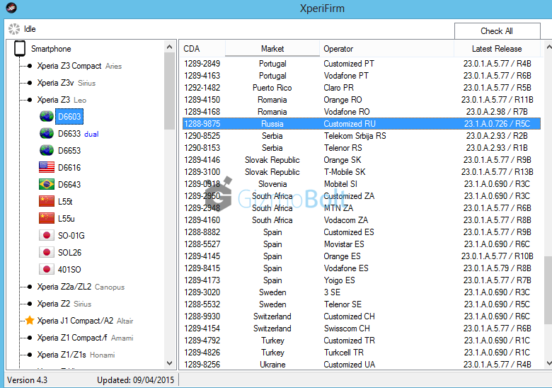 Xperia Z3 23.1.A.0.726 firmware