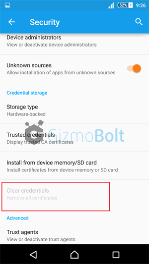 Solution of Xperia Lockscreen disabled by administrator error