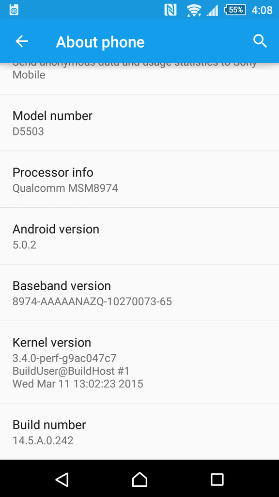Xperia Z1 Compact 14.5.A.0.242 screenshot