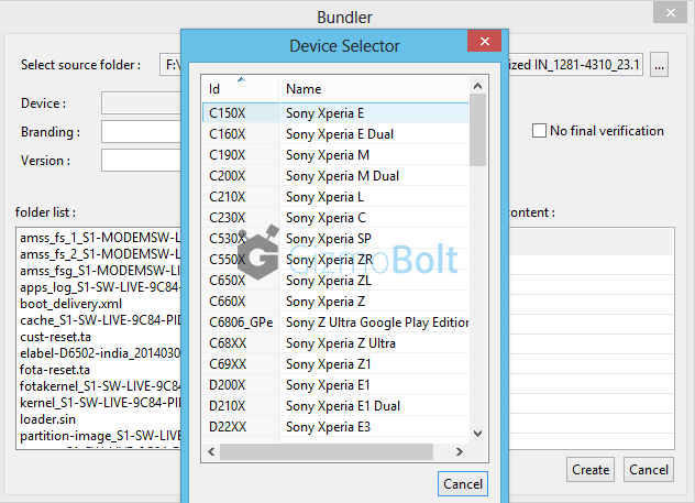 How to name device via Flashtool