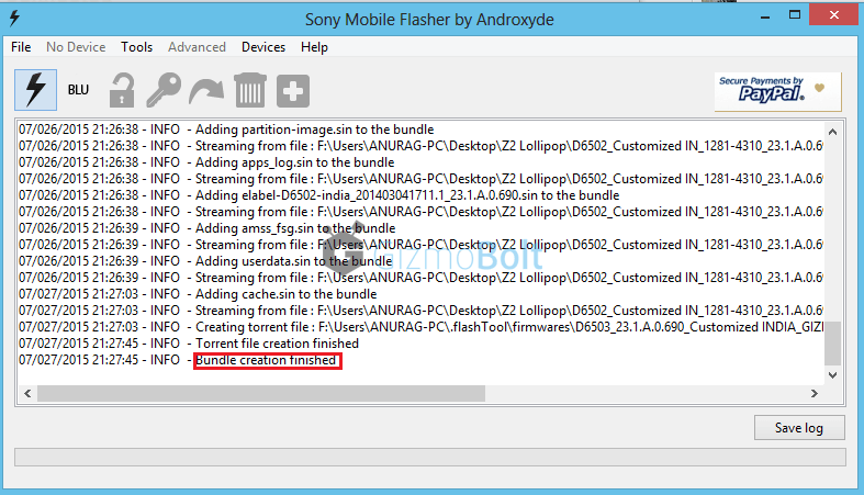 How to create Lollipop firmware Xpera Z2 ftf using Flashtool