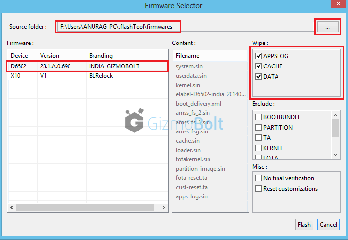 How to flash 23.1.A.0.690 firmware on Xperia Z2 using Flashtool