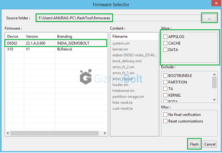 Flash Lollipop 23.1.A.0.690 ftf on Xperia Z2