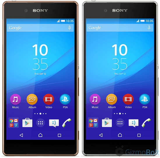 Xperia Z4 in Copper and Aqua green Color