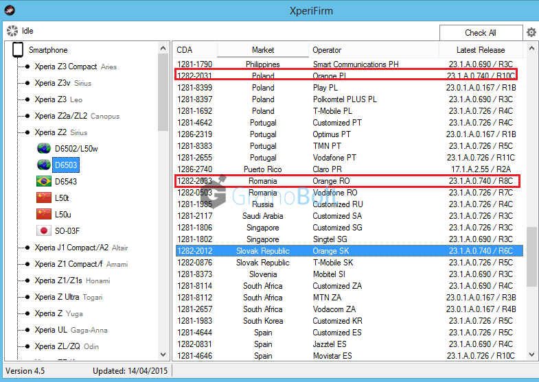 Xperia Z2 23.1.A.0.740 firmware rolling