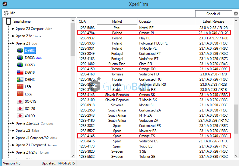 Xperia Z3 23.1.A.0.740 firmware rolling