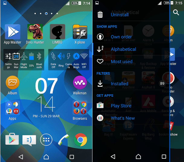 Xperia Lollipop Pattern Blue Theme