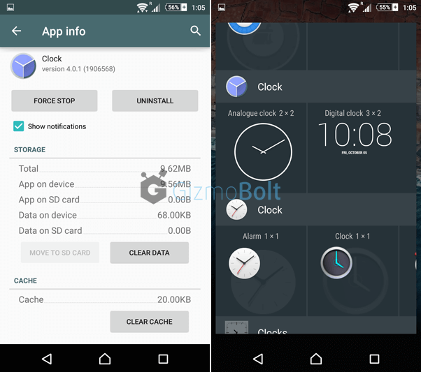 Android M clock version 4.0.1