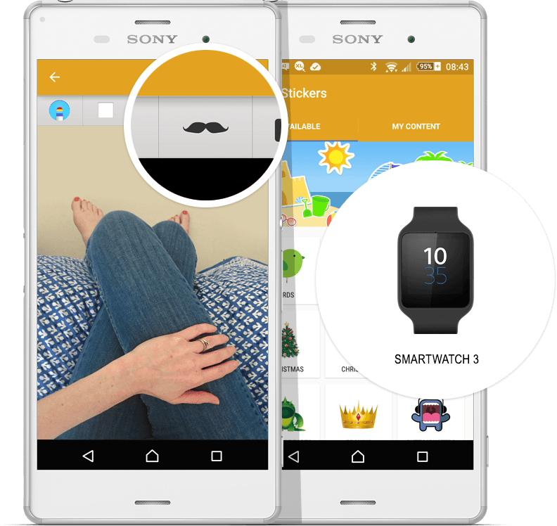 SmartWatch 3 Stickers in Sony Sketch App