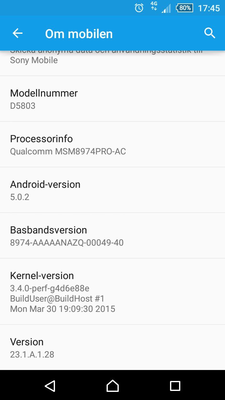 Xperia Z3 Compact 23.1.A.1.28 firmware